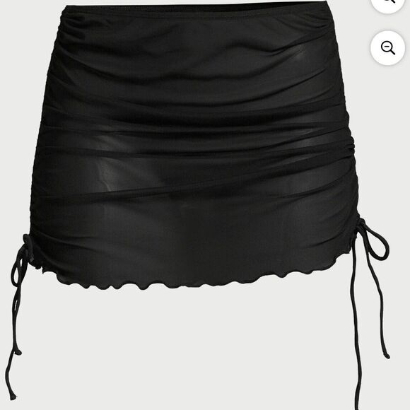 No Boundaries Black Mesh Side Tie Coverup Swim Skirt Sz XXL 19 New With Tags - Picture 5 of 7